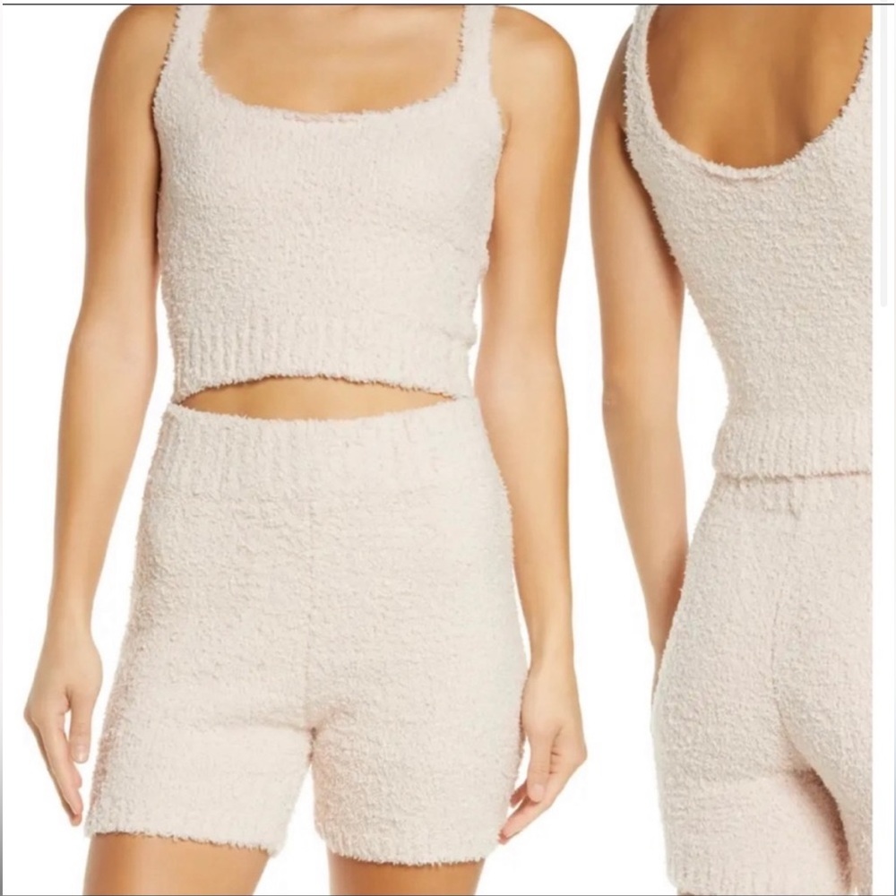 SKIMS Cozy Knit Bouclé Shorts & Tank Bone NWT S/M